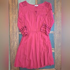 Old Navy Red Embroidered Dress